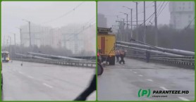 ULTIMA ORĂ! Incident în capitală. Mai mulți piloni de pe viaduct s-au răsturnat